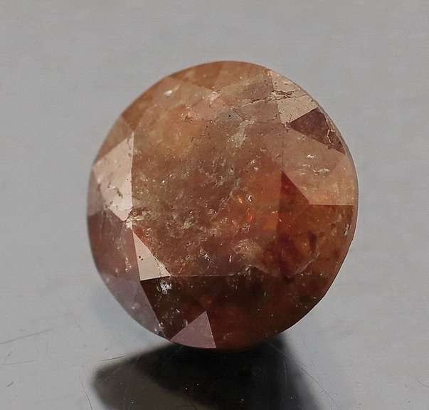 Huge! 1.58ct round cut amber Diamond solitaire