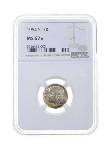MS67* 1954-S Roosevelt Dime - Graded NGC
