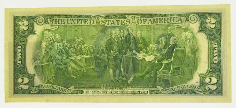 1976 $2 Bill First Issue Day With Cancellation Stamp from Boston