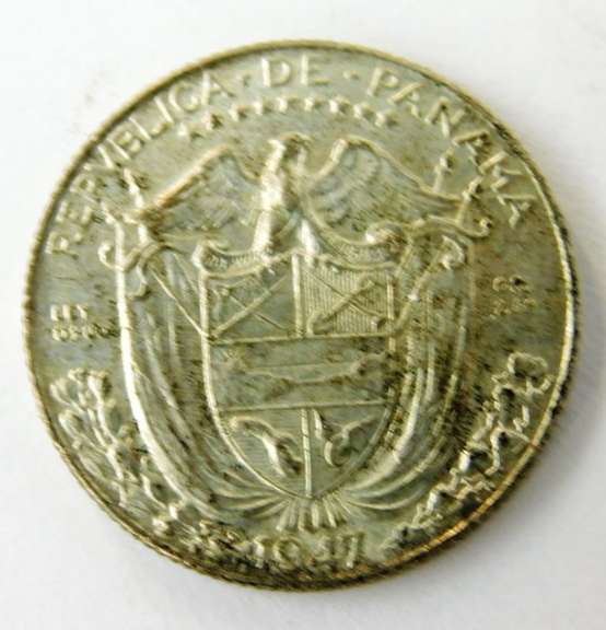 1947 1/10th Balboa Panama Silver Coin