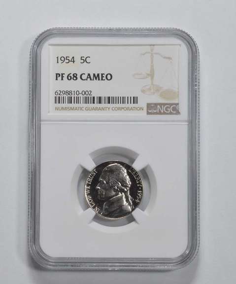 PF68 CAM 1954 Jefferson Nickel - Graded NGC