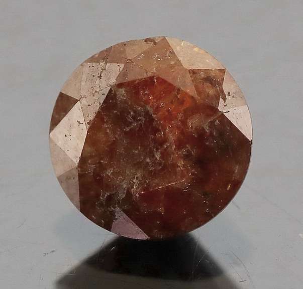 Huge! 1.58ct round cut amber Diamond solitaire