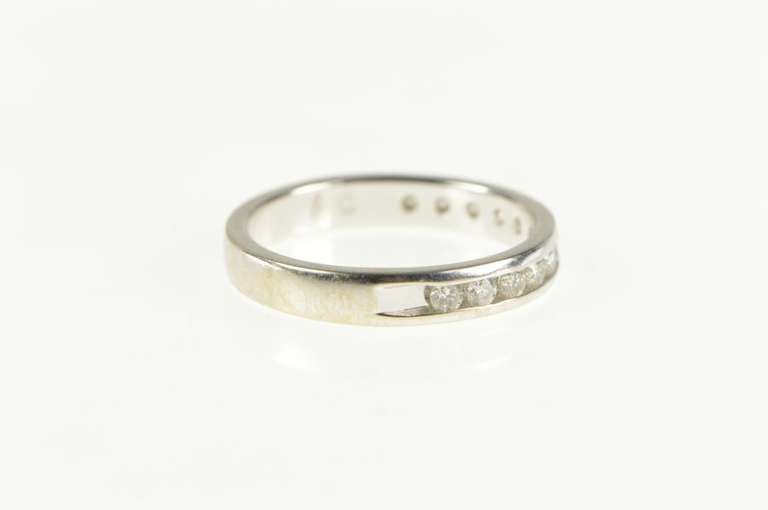 14K White Gold 0.60 Ctw Diamond Classic Wedding Band Ring