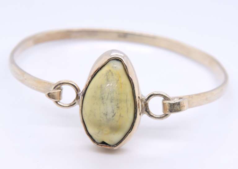 Vintage Sterling Silver Gemstone Bangle