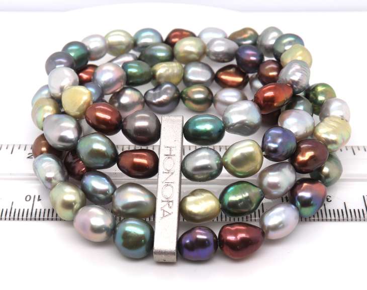 Honora Multi Color Pearl 4 Row Bracelet