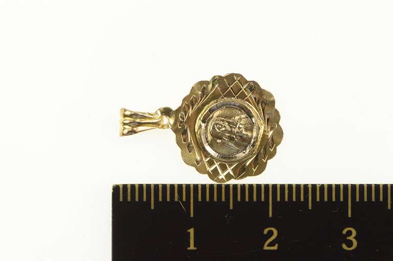 18K Yellow Gold Virgin Mother Mary Jesus Christ Charm/Pendant