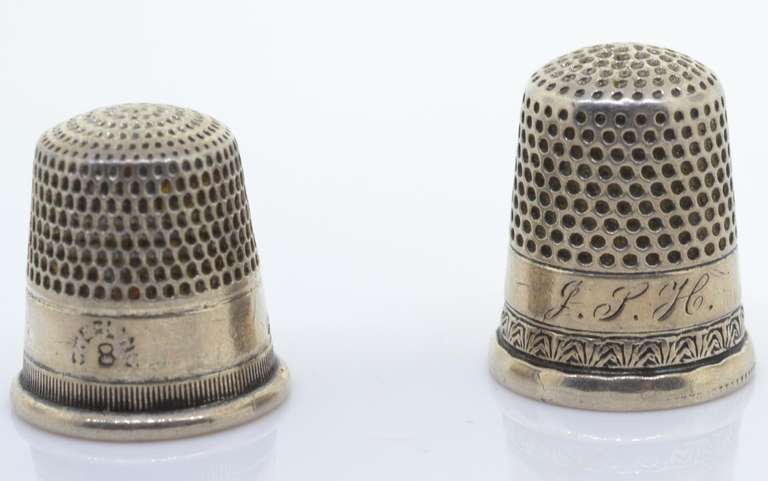 Set Of 2 Silver Thimbles