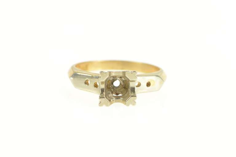14K Yellow Gold 5.1mm Vintage NOS 1950's Engagement Setting Ring