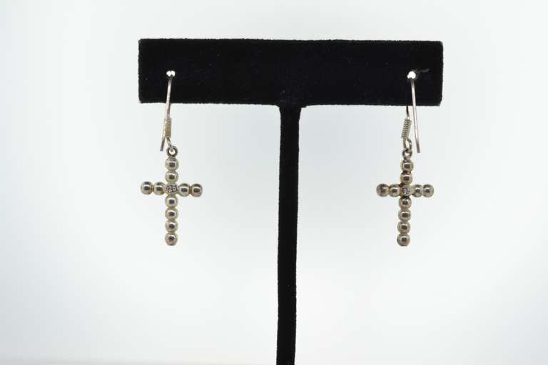 Sterling Silver Cross Earrings