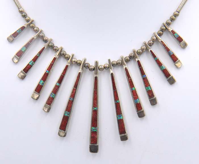 Vintage Sterling Silver American Indian Necklace
