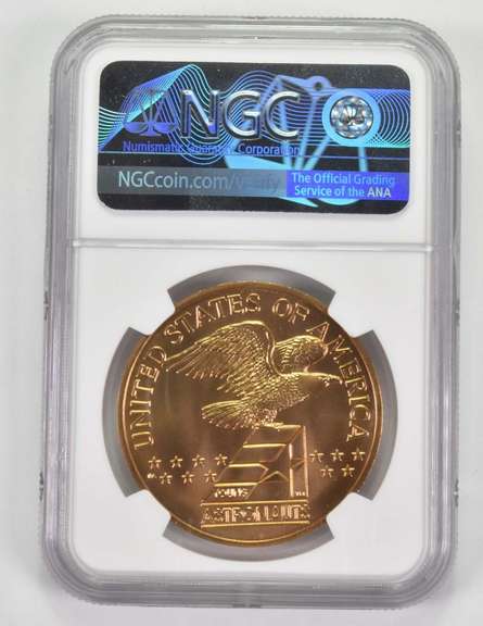 MS69 1988P Young Astronauts Bronze Medal Shuttle, Stars, & Stripes NGC