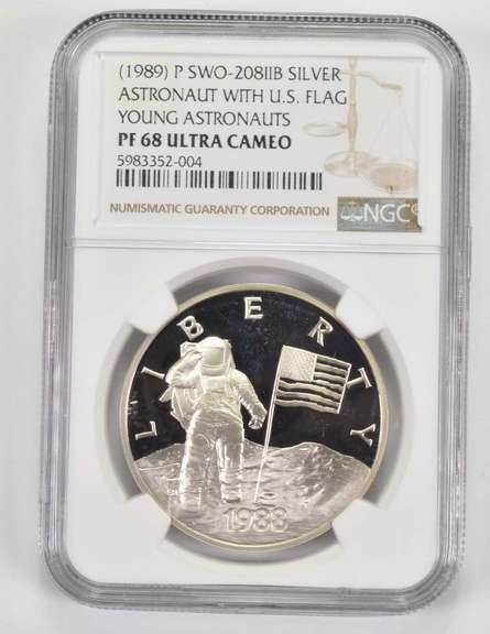 PF68 UCAM (1989)-P Young Astronauts Silver Medal - SWO-208IIB NGC