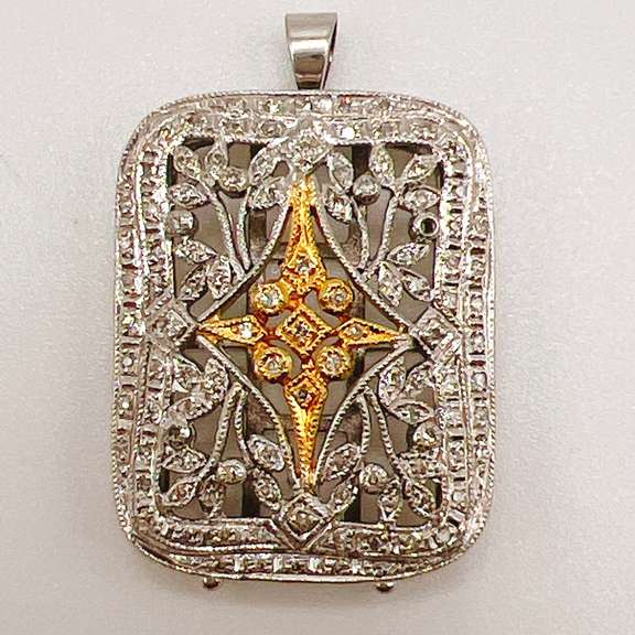 14kt Solid Gold & Diamond Pendant