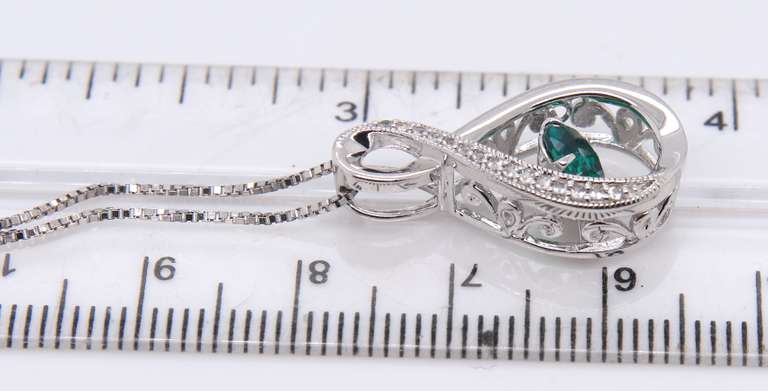 925 Sterling Silver Gemstone Pendant on Chain Necklace