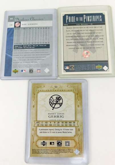 3 Lou Gehrig Upper Deck Baseball Cards
