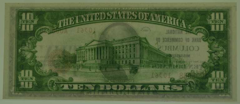 1929 Columbus, MS $10 National. CGA-66