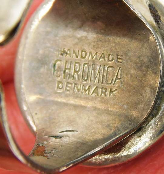 Vintage Cromica Denmark Brutalist Agate Ring, Size 8