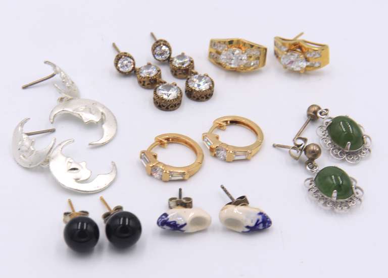 Vintage 925 Sterling Silver Group Lot of Earrings