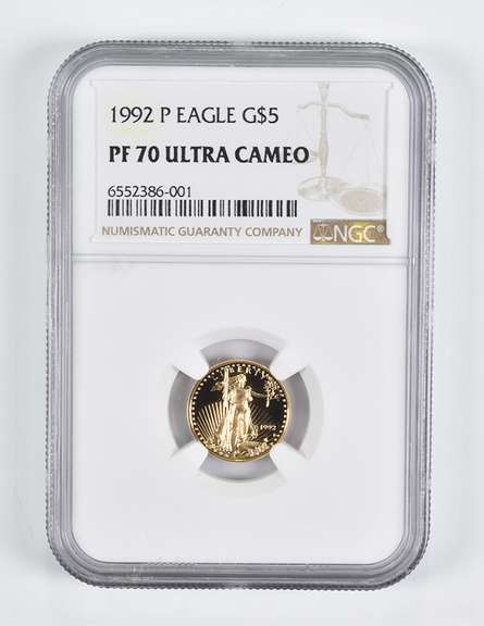 PF70 UCAM 1992-P $5 American Gold Eagle 1/10 Oz. .999 Fine Gold NGC