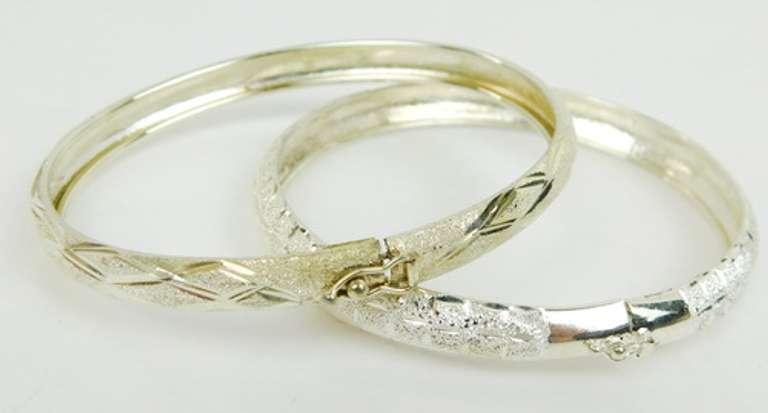 2 Sterling Silver Bangle Bracelet