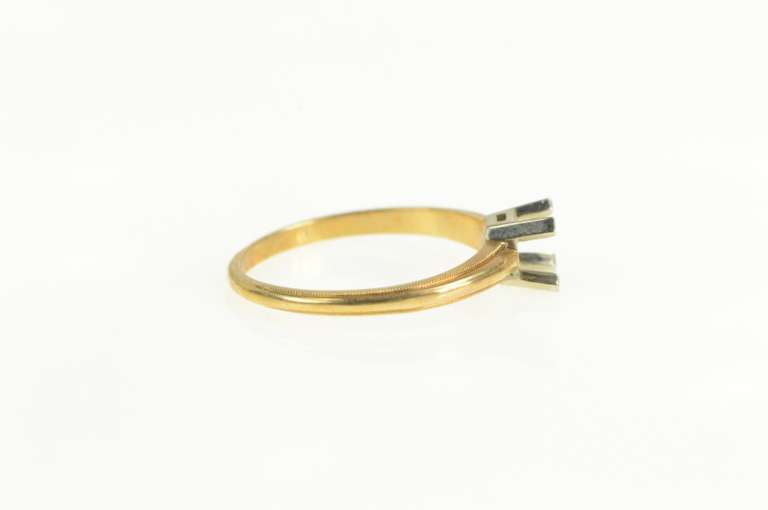 14K Yellow Gold Vintage NOS 1950's 4.9mm Engagement Setting Ring