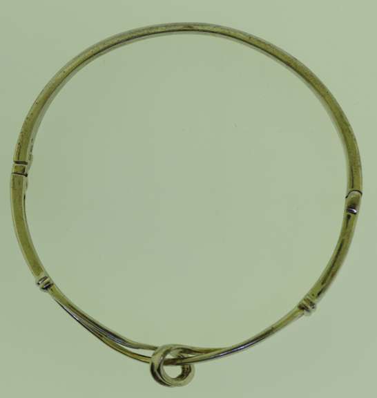 Sterling Silver Diamond Knot Bangle