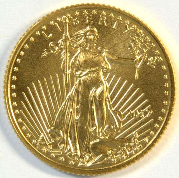 Pristine-perfect Super Gem BU 2017 $1 American Gold Eagle coin