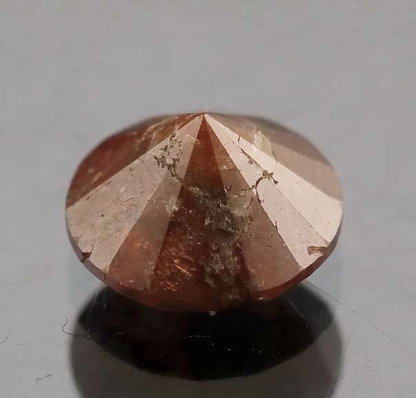 Huge! 1.58ct round cut amber Diamond solitaire