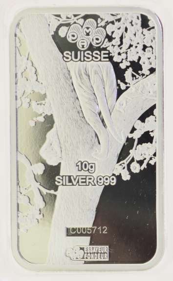 2022 Pamp Lunar Tiger .999 10 Gram Fine Silver Bar