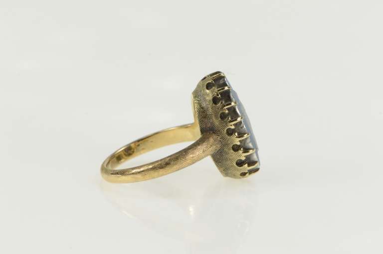 14K Yellow Gold Retro Wedgewood Cameo Ornate Oval Ring
