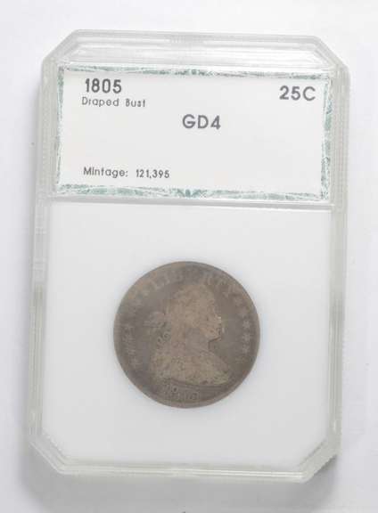 GD4 1805 Draped Bust Quarter - Graded PCI