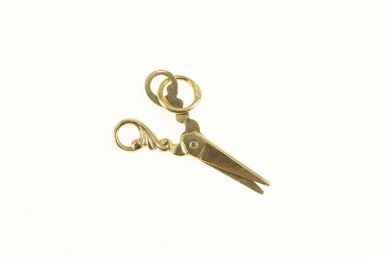 14K Yellow Gold 3D Scissors Arts & Crafts School Charm/Pendant