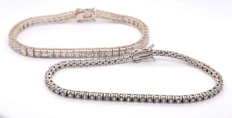 2 Lot of Sterling Silver Cubic Zirconia Tennis Bracelet