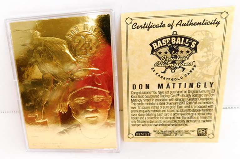 Don Mattingly 23KT Gold Baseball Card & COA