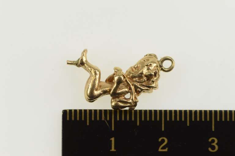 14K Yellow Gold 3D Cherub Baby Angel Stylized Charm/Pendant