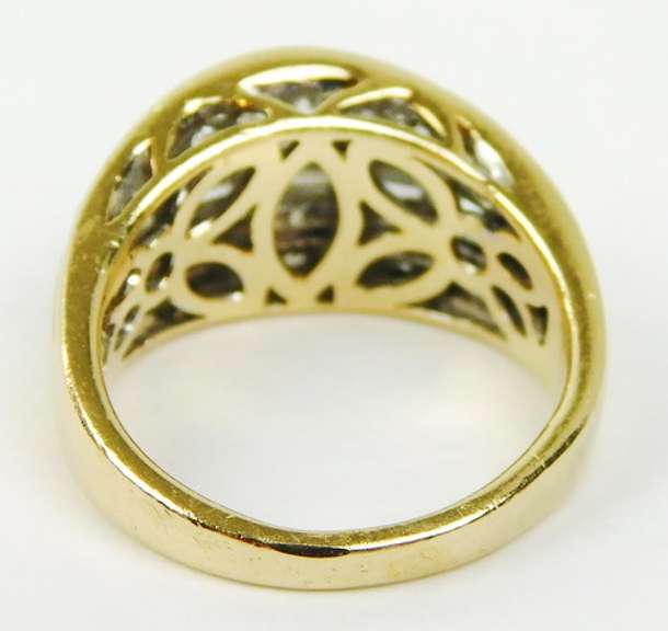 14K Baguette & Round Diamonds Ring, Size 5.25