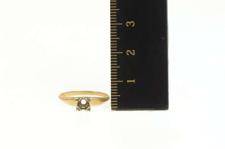 14K Yellow Gold Vintage NOS 1950's 3.6mm Engagement Setting Ring