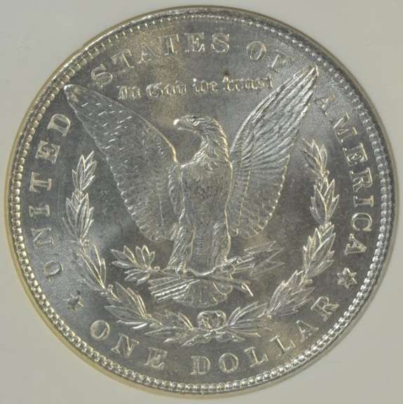 Blazing-white near Gem BU 1886 Morgan Silver Dollar. NGC MS64