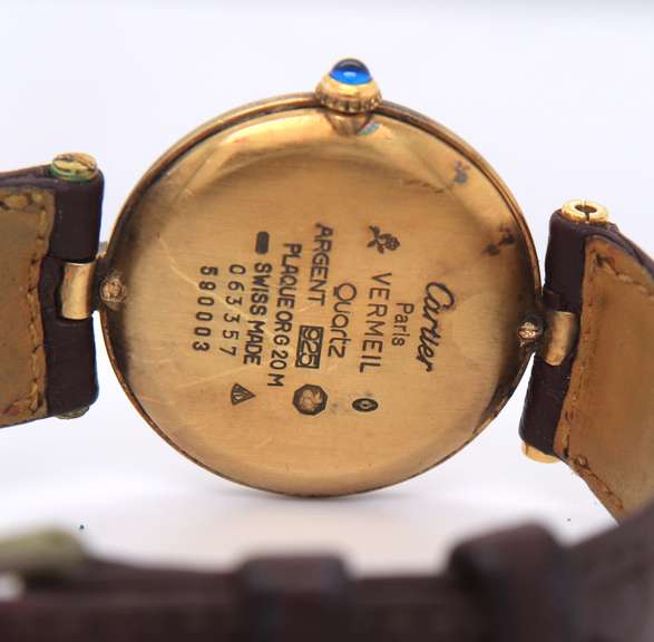 Genuine Ladies must de cartier 18k gold over silver watch