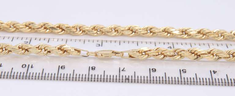 Popular Yellow Gold Rope Chain Necklace