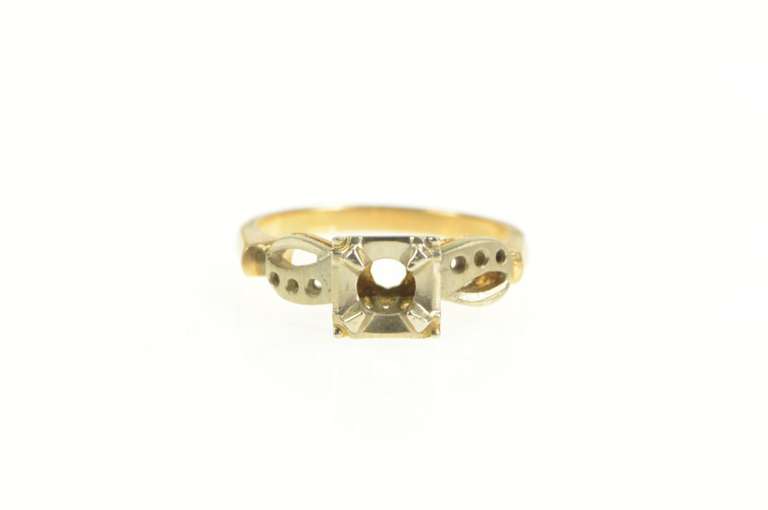 14K Yellow Gold Vintage NOS 1950's 3.7mm Engagement Setting Ring