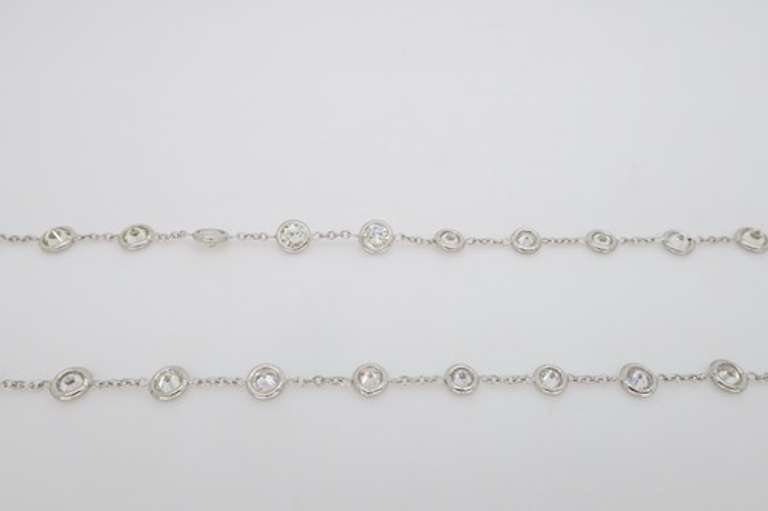 Platinum Diamonds By The Yard Necklace