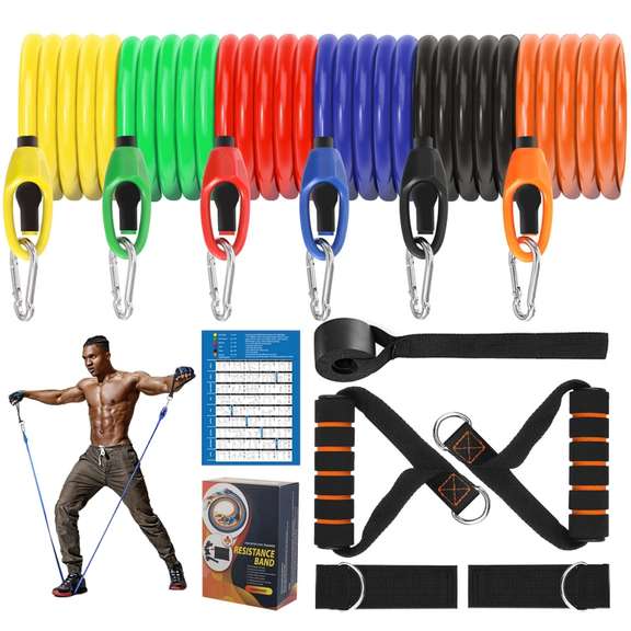 13 Pcs 160lbs Resistance Bands Set with Non-Slip Handle