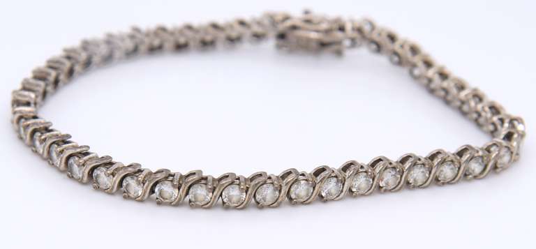 Vintage Sterling Silver Cubic Zirconia Bracelet