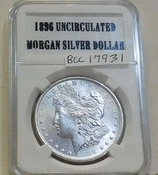 1896 Morgan Dol slabbed Unc