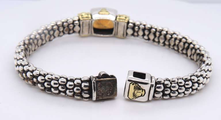 Lagos Two Tone Citrine Caviar Bracelet