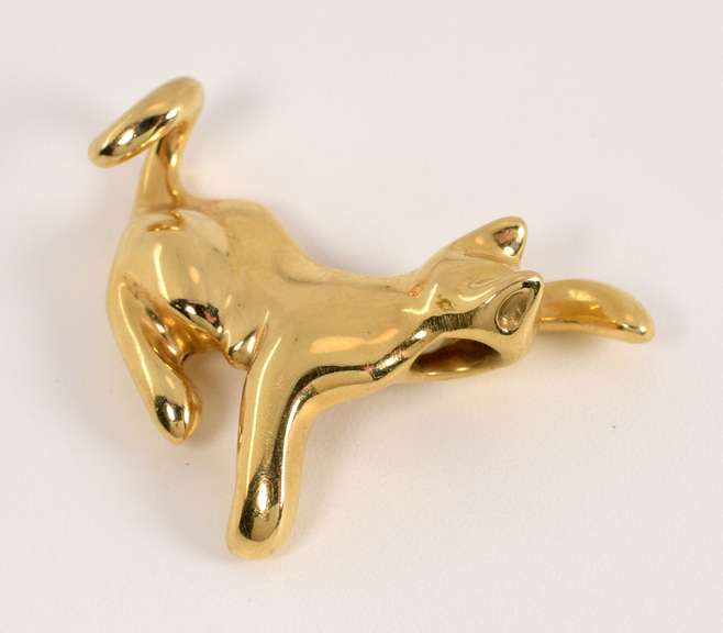 Beautifully Made 14k Cat Pendant