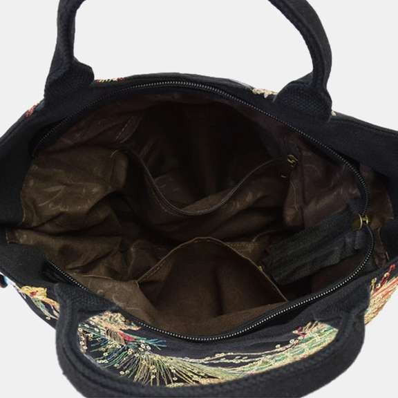 Designer Embroidery Peacock Handbag Shoulder Bag