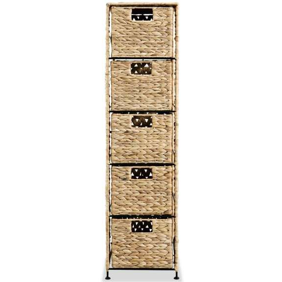 Storage Unit with 5 Baskets Water Hyacinth