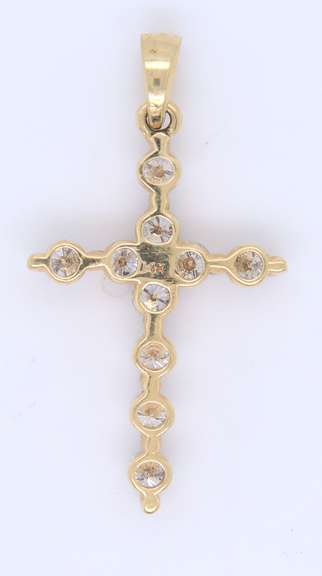 Fantastic Yellow Gold Diamond Cross Pendant